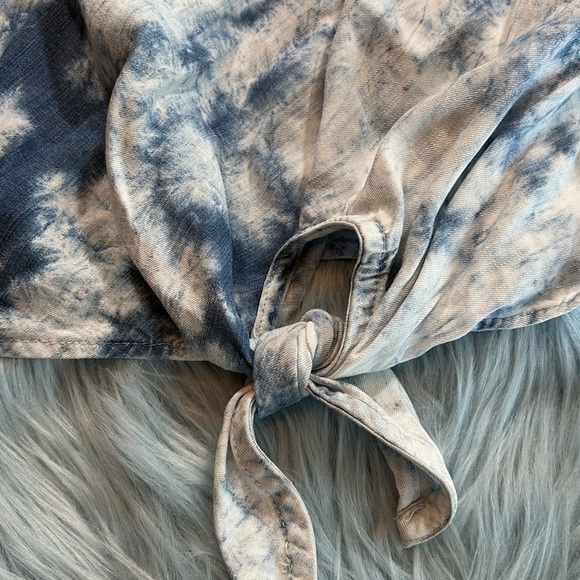 Bella Dahl Bias Cowl Neck Tie Up Cami in Cloud Wash sz M - Picture 7 of 10